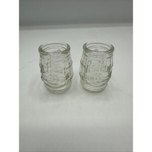 Pair‎ of Jim Beam 200th Anniversary Barrel Shaped 2" Shot Glasses 1795-1995 1 oz